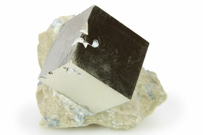 Natural Pyrite Cube In Rock - Navajun, Spain #265299